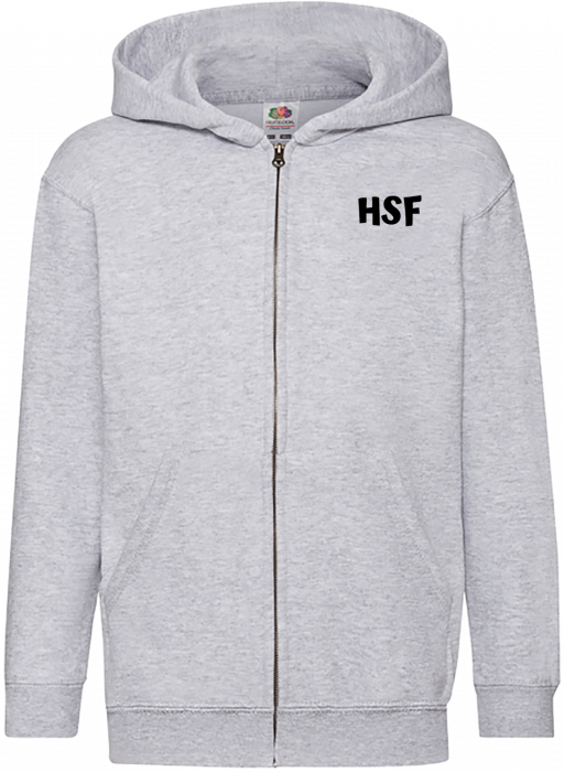 Fruit of the loom - Hsf Classic Hoodie W. Zip Kids - Heather Grey