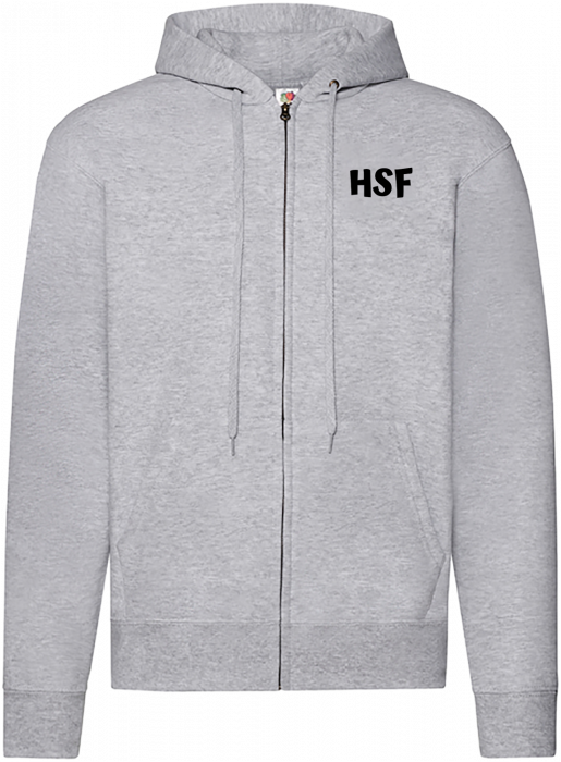 Fruit of the loom - Hsf Klassisk Hoodie M. Lynlås Voksen - Heather Grey